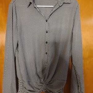 Liberty Love Black and White Button Down Shirt